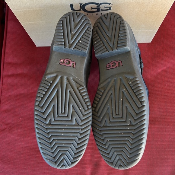 UGG Black Combat & Moto Boots with Buckle Straps and Mid-Calf Height - Picture 5 of 6